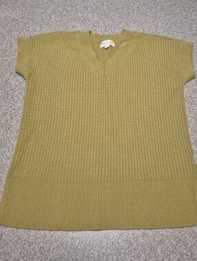 Womens Marled Short Sleeve Sweater Size Medium